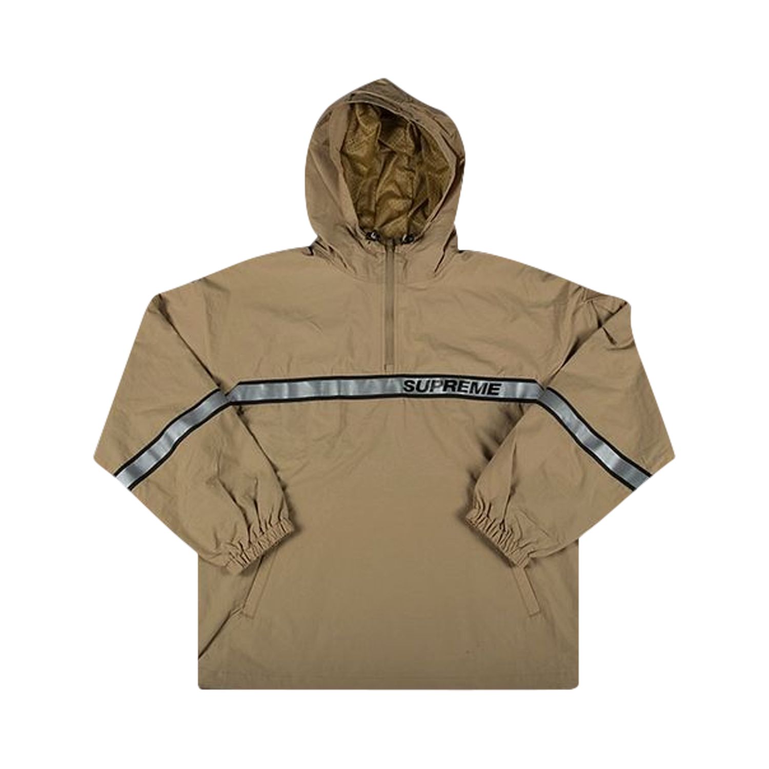 Pre-owned Supreme Reflective Taping Hooded Pullover 'tan' | Men's Size M