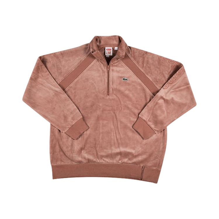 Achetez des Supreme x Lacoste Velour Half Zip Track Top Maroon SS18SW1 MAROON GOAT FR