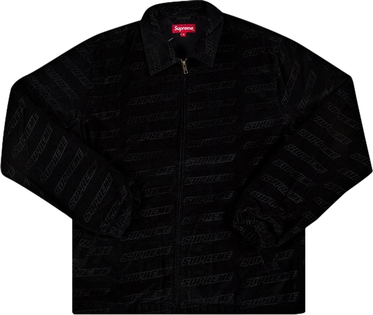 Supreme Debossed Logo Corduroy Jacket 'Black' | GOAT