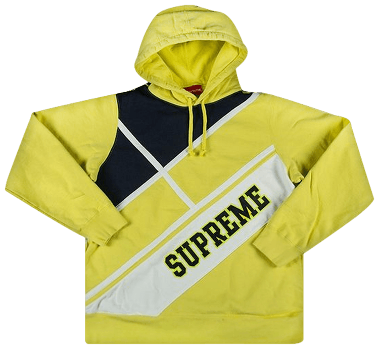 Buy Supreme Diagonal Hooded Sweatshirt Lemon SS18SW27 LEMON