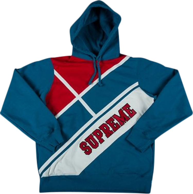 Supreme Diagonal Hooded Sweatshirt 'Aqua'