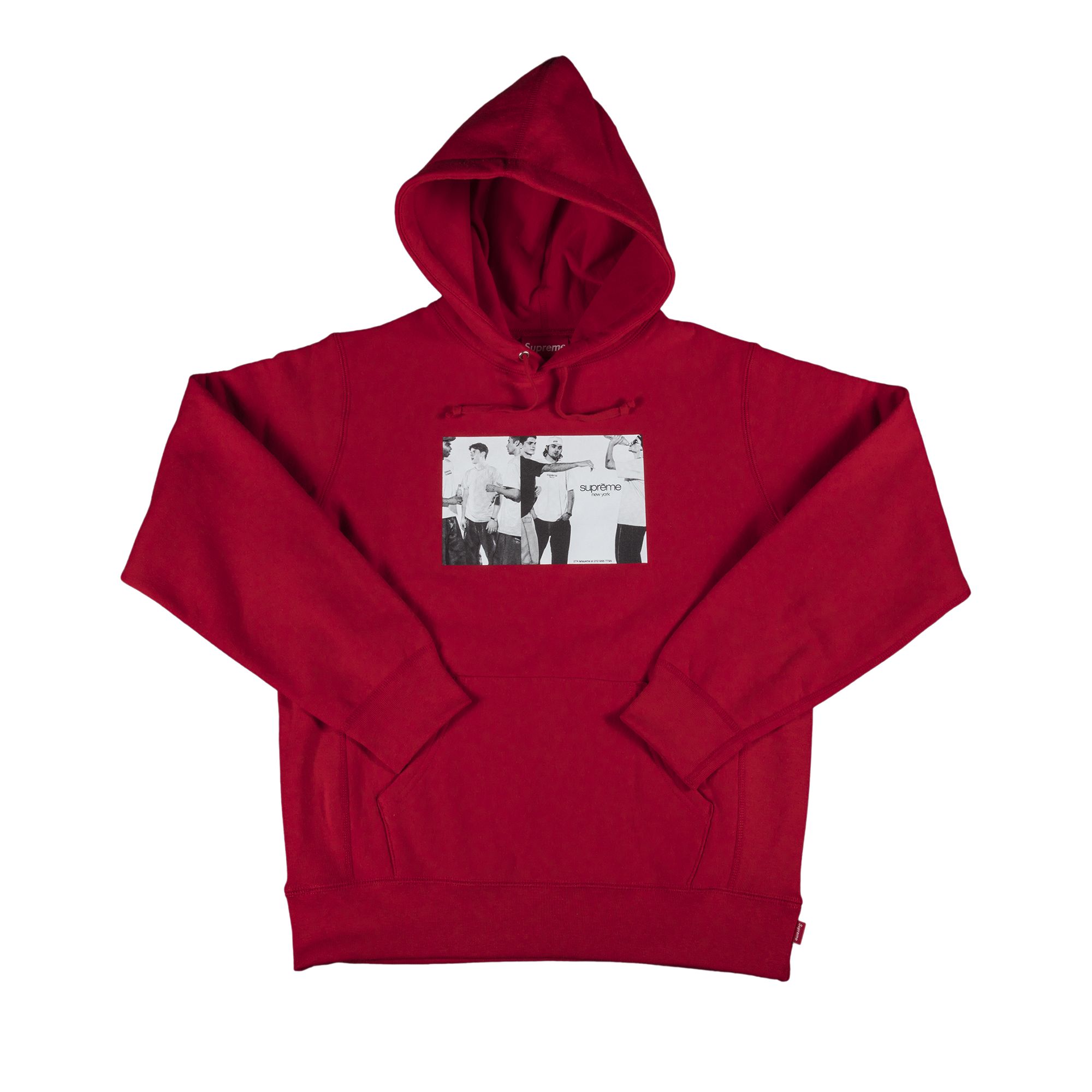 Supreme Classic Ad Hooded Sweatshirt 'Red' | Men's Size L