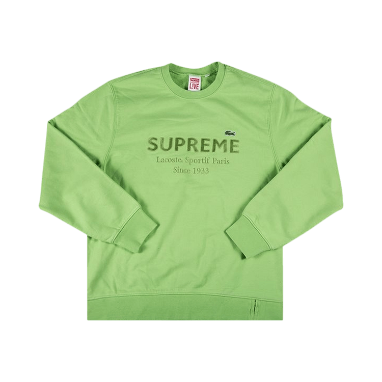 Buy Supreme x Lacoste Crewneck Green SS18SW4 GREEN GOAT