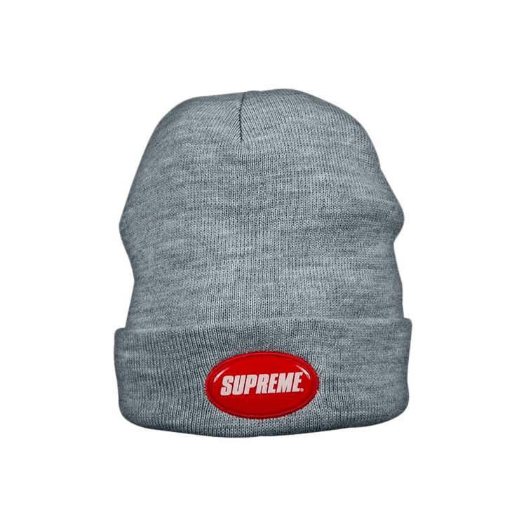 Buy Supreme Rubber Patch Beanie 'Grey' - SS18BN2 GREY | GOAT