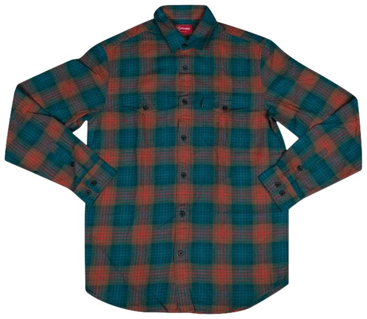 Supreme Ombre Plaid Shirt Teal