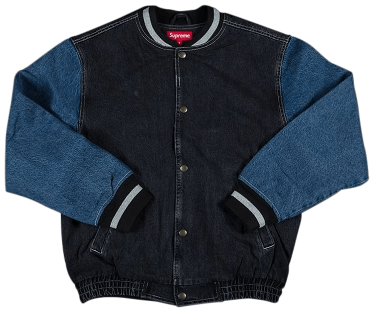 Size m Supreme Denim Varsity Jacket Black