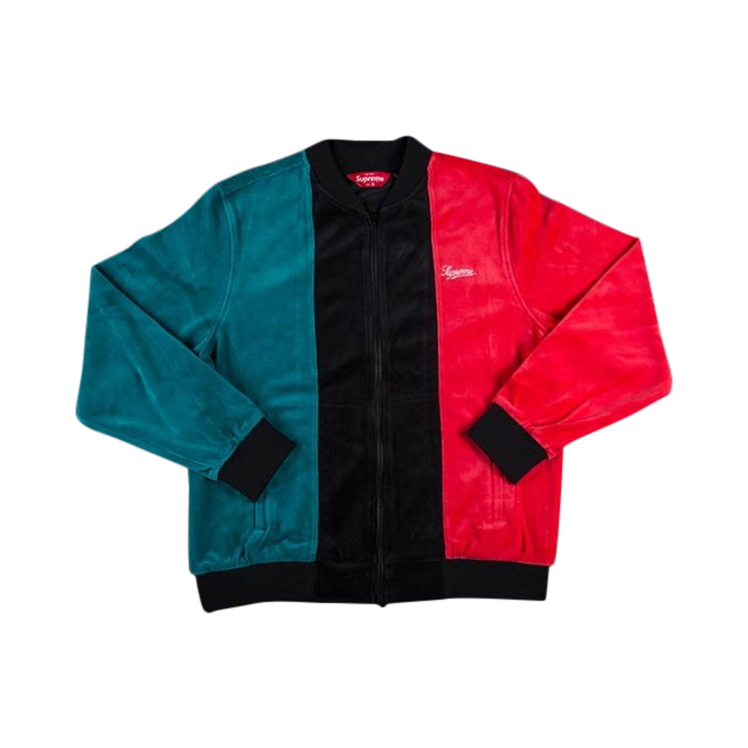 Supreme Velour Zip Up Sweatshirt 'Black' | Men's Size L
