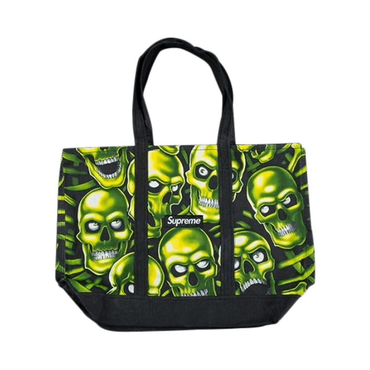 Buy Supreme Skull Pile Denim Tote Black SS18A37 BLACK GOAT