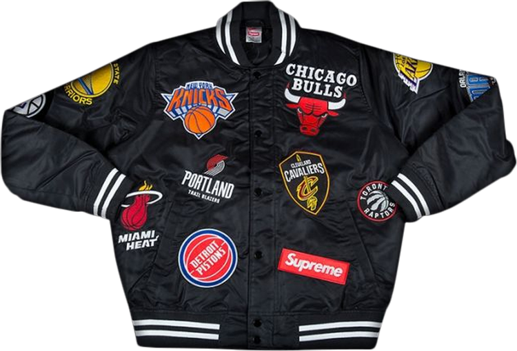 Supreme x Nike x NBA Teams Warm Up Jacket 'Black' | Men's Size L