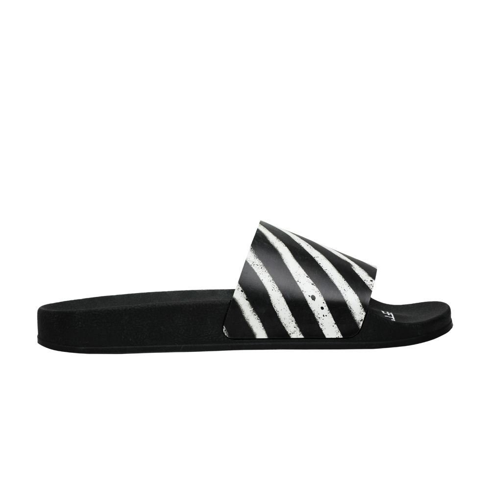 Pre-owned Off-white Sliders 'graffiti - Black White' 2020 | Men's Size 41