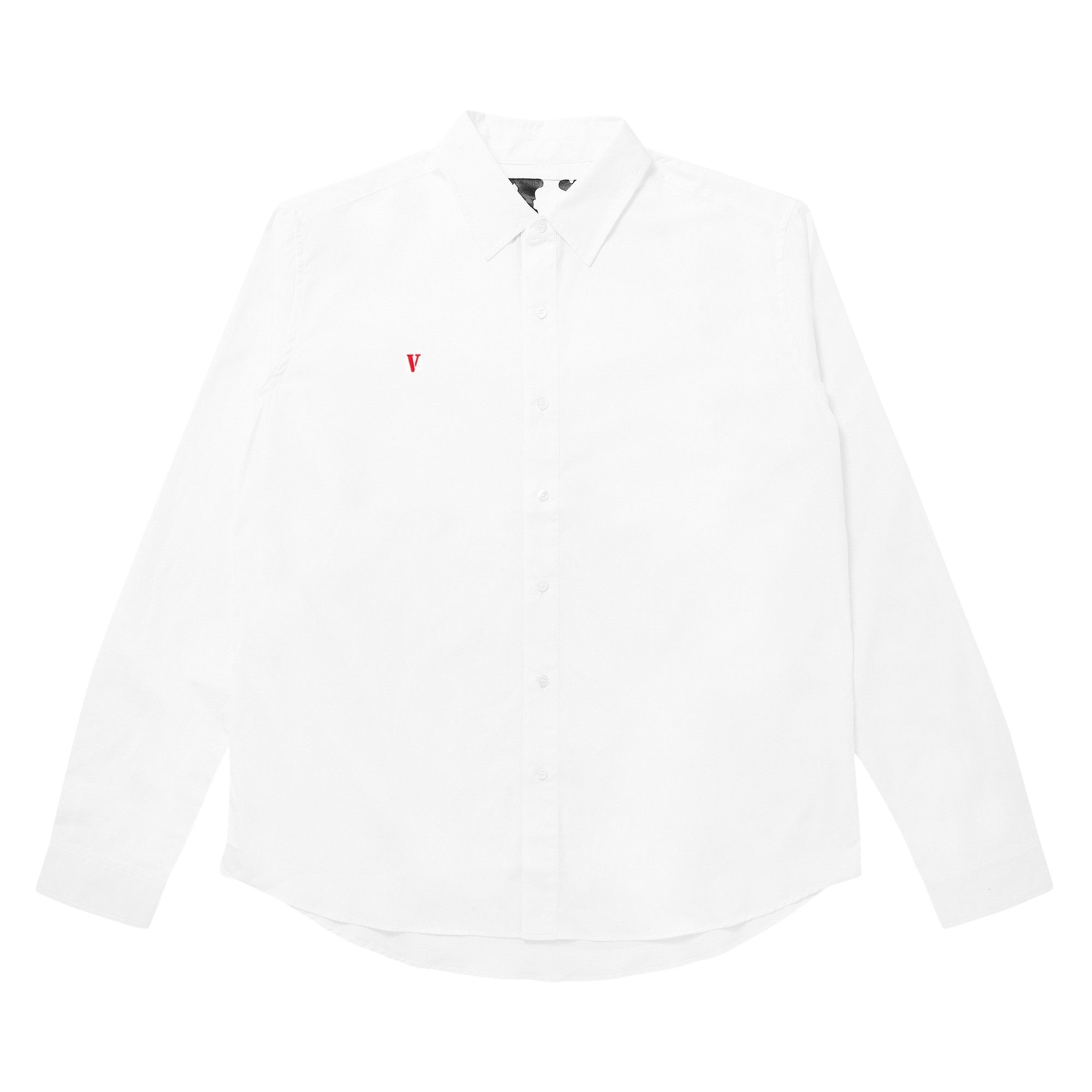 Vlone Long-Sleeve Button Up 'White/Red' | Men's Size M
