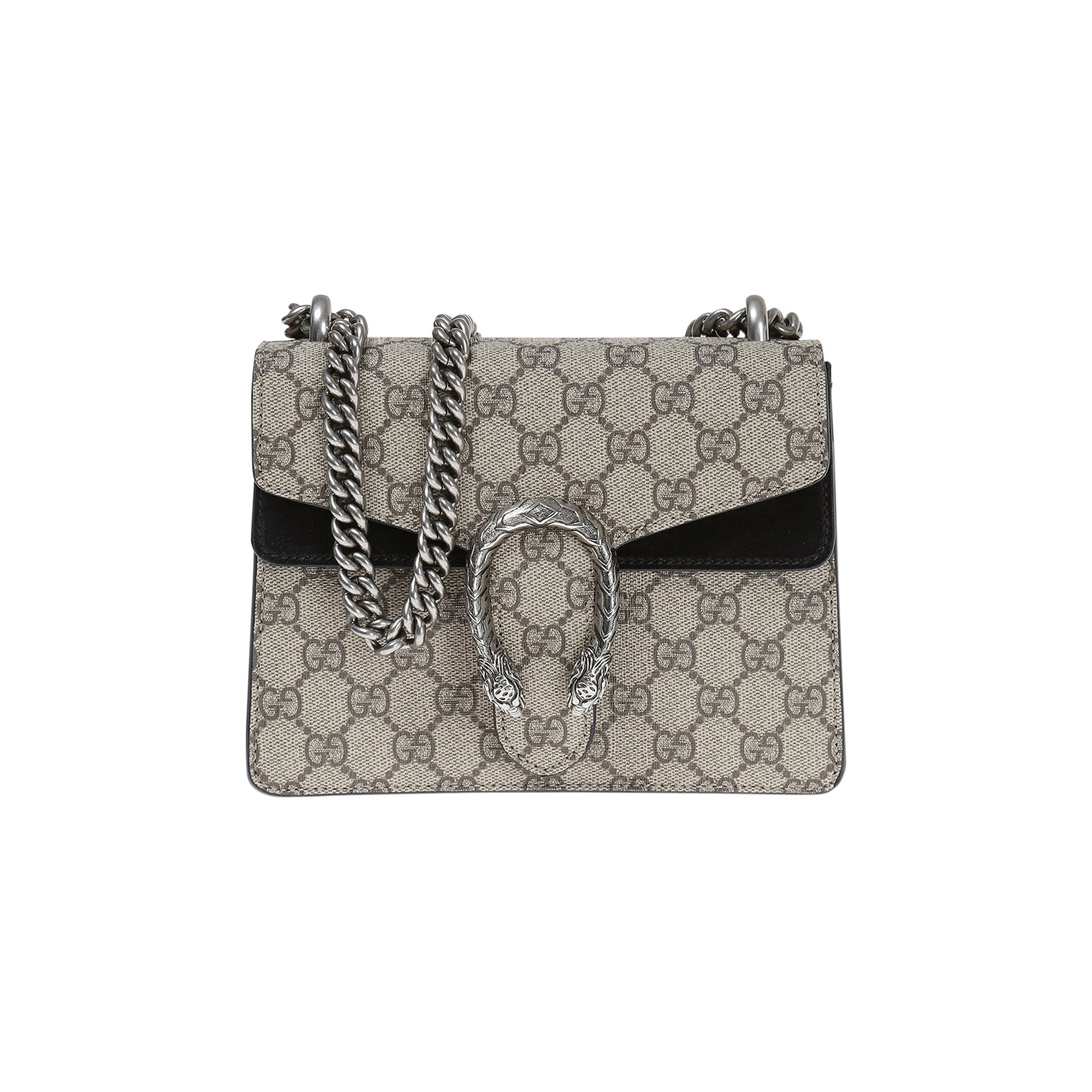 Pre-owned Gucci Dionysus Gg Supreme Mini Bag 'beige/ebony' In Tan
