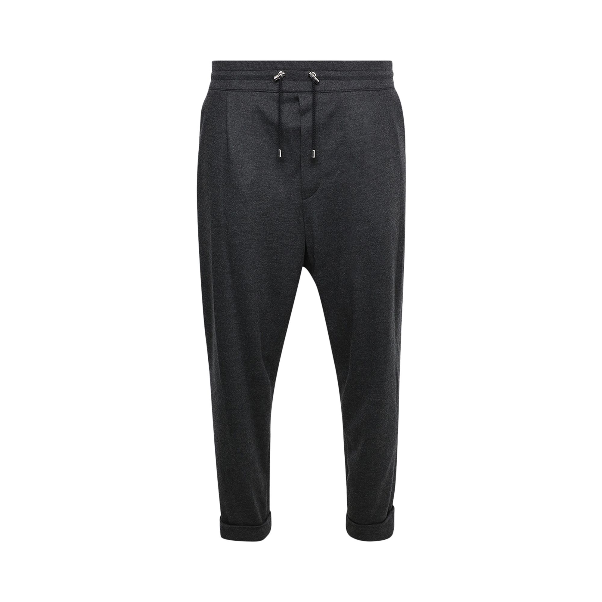 Pre-owned Balmain Low Crotch Elastic Belted Flannel Pants 'gris Gonce' | Black | Men's Size 56
