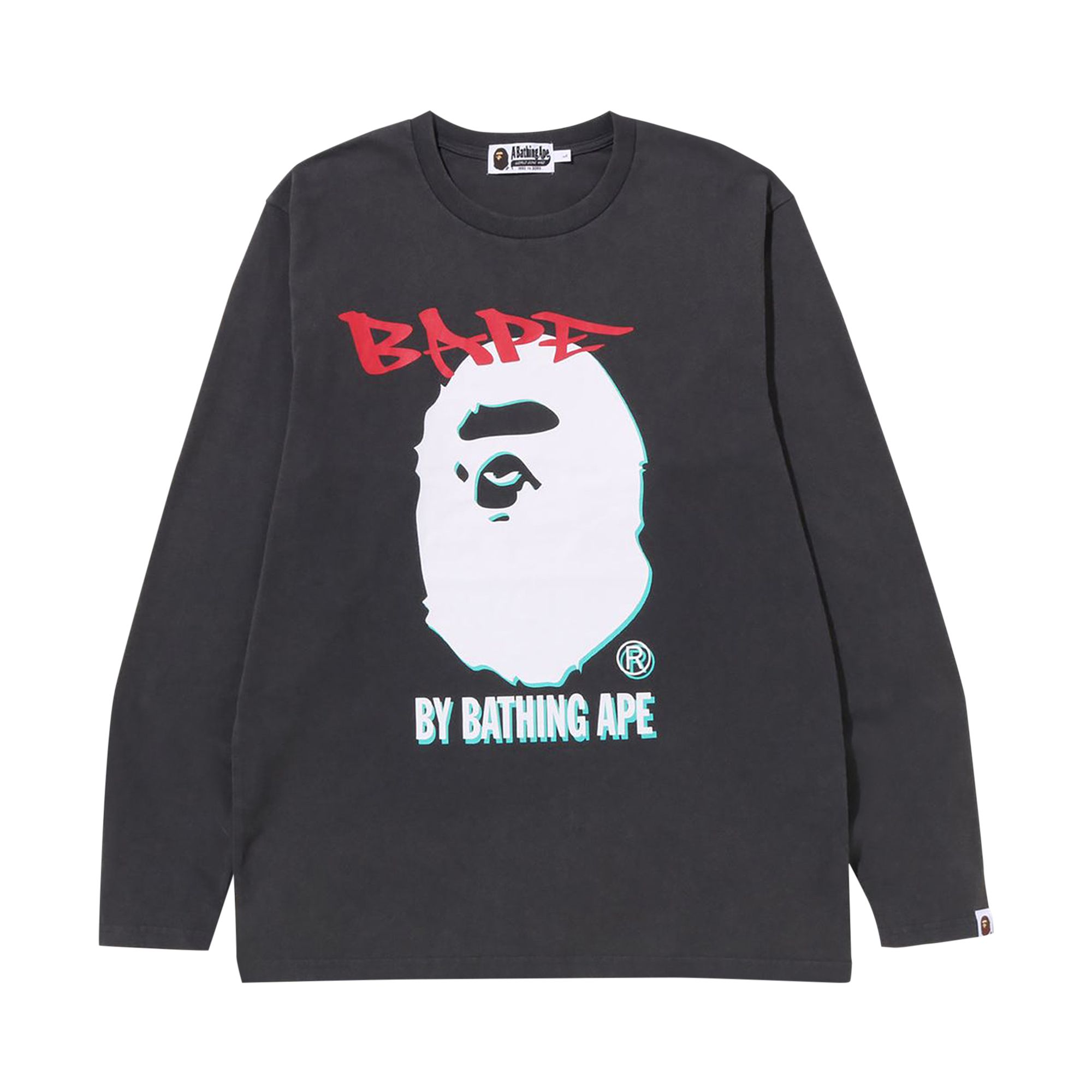 BAPE Double Print Long-Sleeve Tee 'Black' | Men's Size 2XL