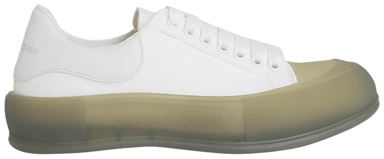 Buy Alexander McQueen Deck Lace Up Plimsoll White Khaki 667819