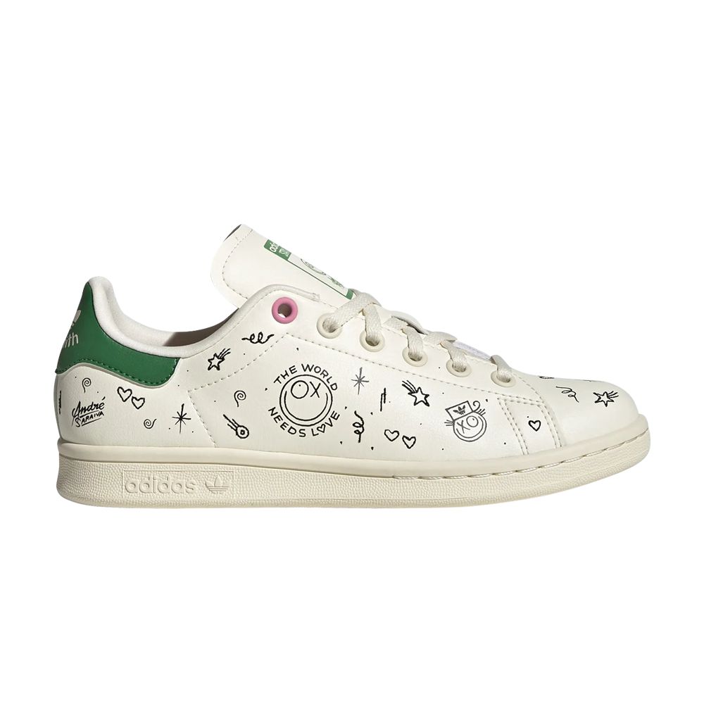 Pre-owned Adidas Originals Adidas André Saraiva X Stan Smith Big Kid 'the World Needs Love' | Cream | Kid's Size 6