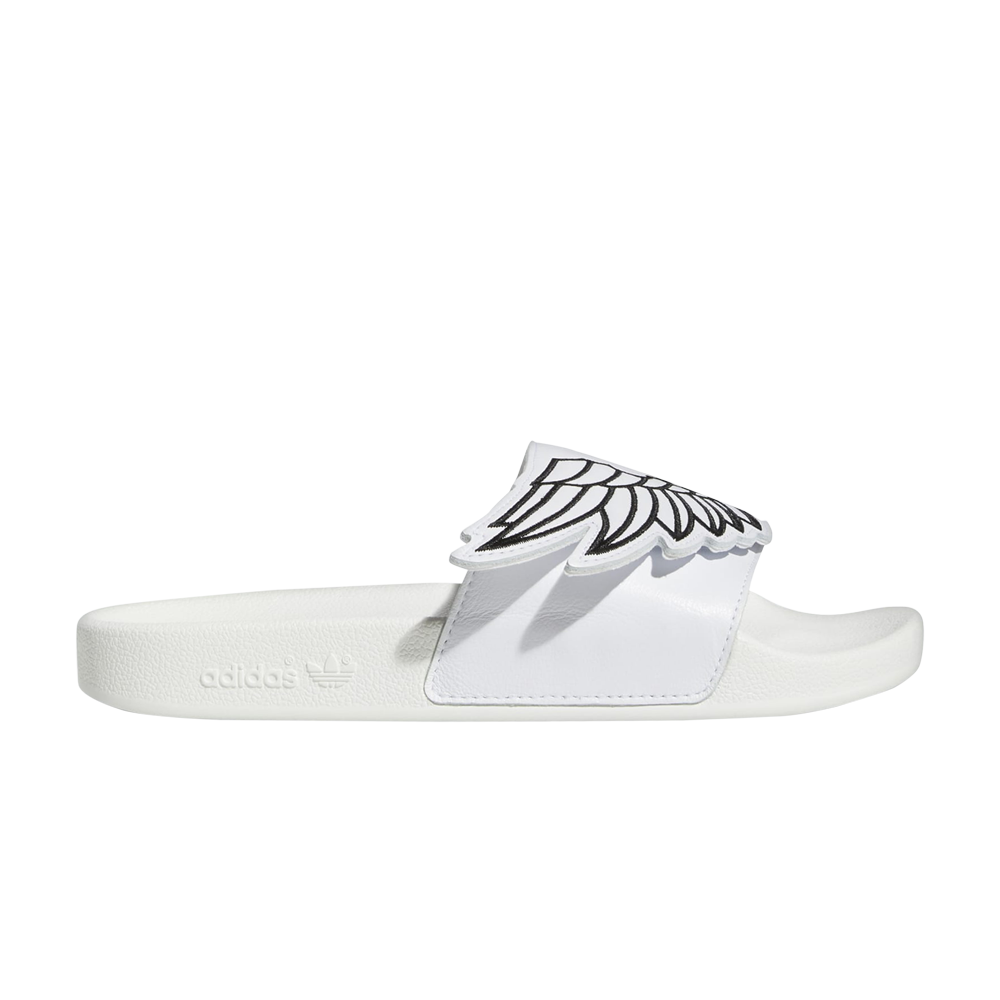 Pre-owned Adidas Originals Jeremy Scott X Adilette Wings Slide 'monogram' In White