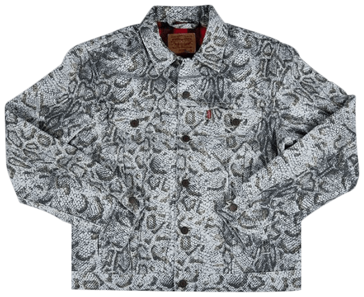 Buy Supreme x Levi s Snakeskin Trucker Jacket White FW17J17 WHITE GOAT