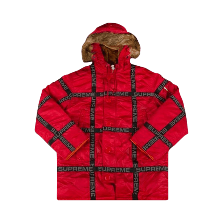 Supreme logo tape parka store
