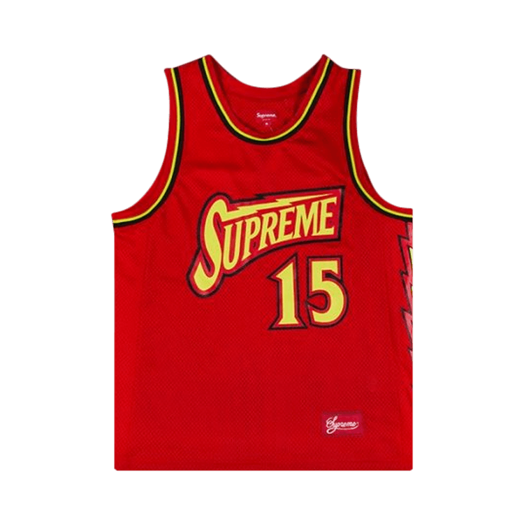 Buy Supreme Bolt Basketball Jersey Red SS18KN10 RED GOAT