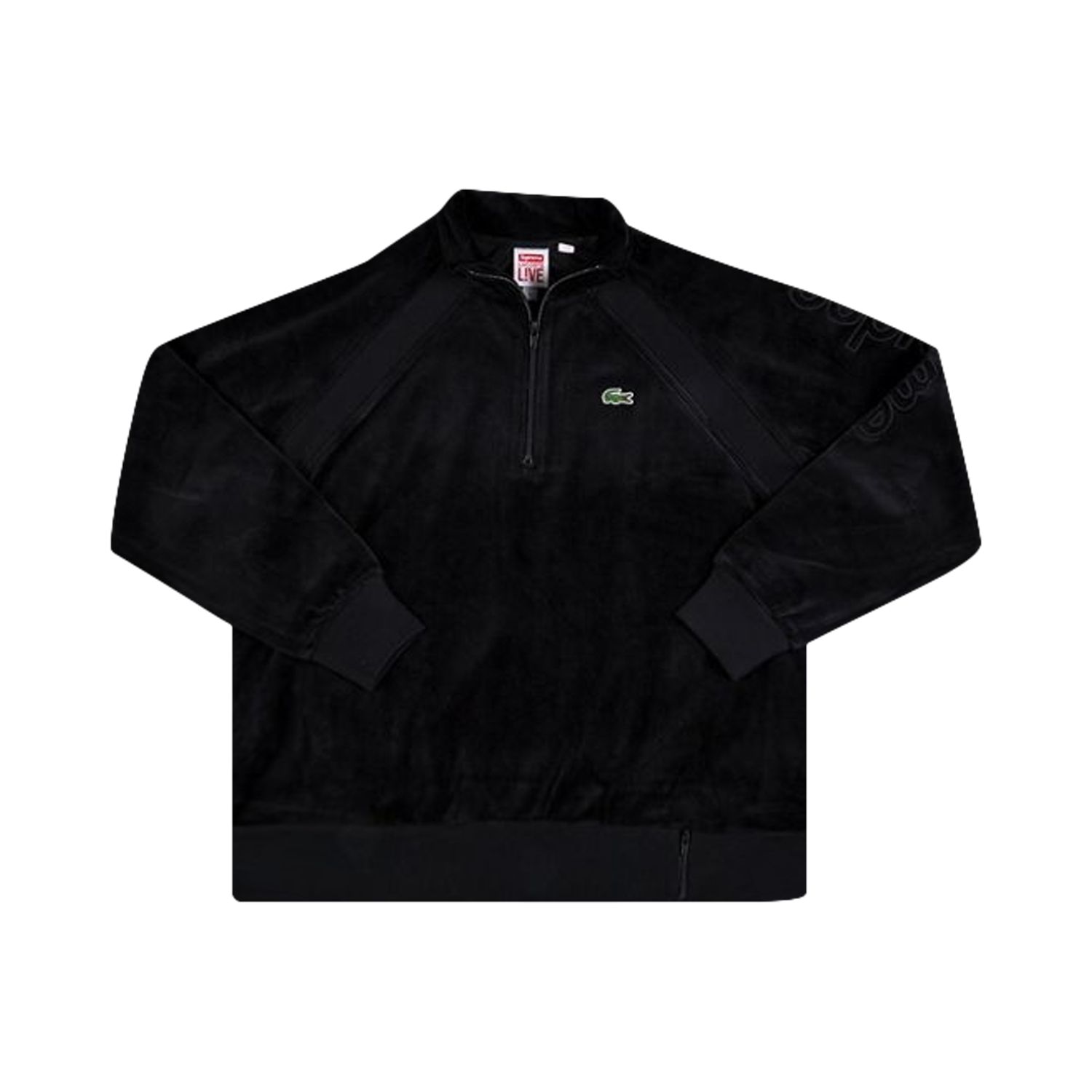 Supreme x Lacoste Velour Half Zip Track Top 'Black' | Men's Size S