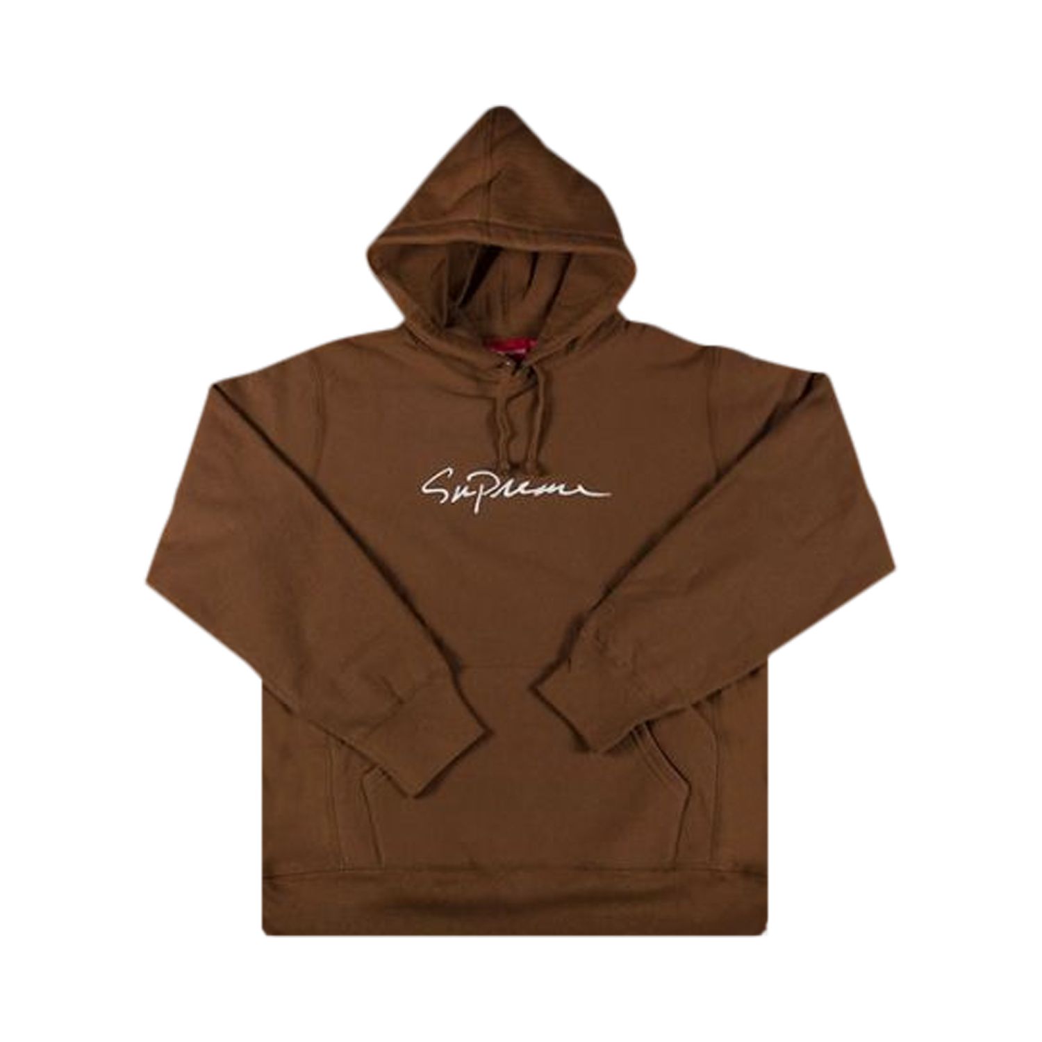 Pre-owned Supreme Classic Script Hooded Sweatshirt 'brown' | Men's Size Xl
