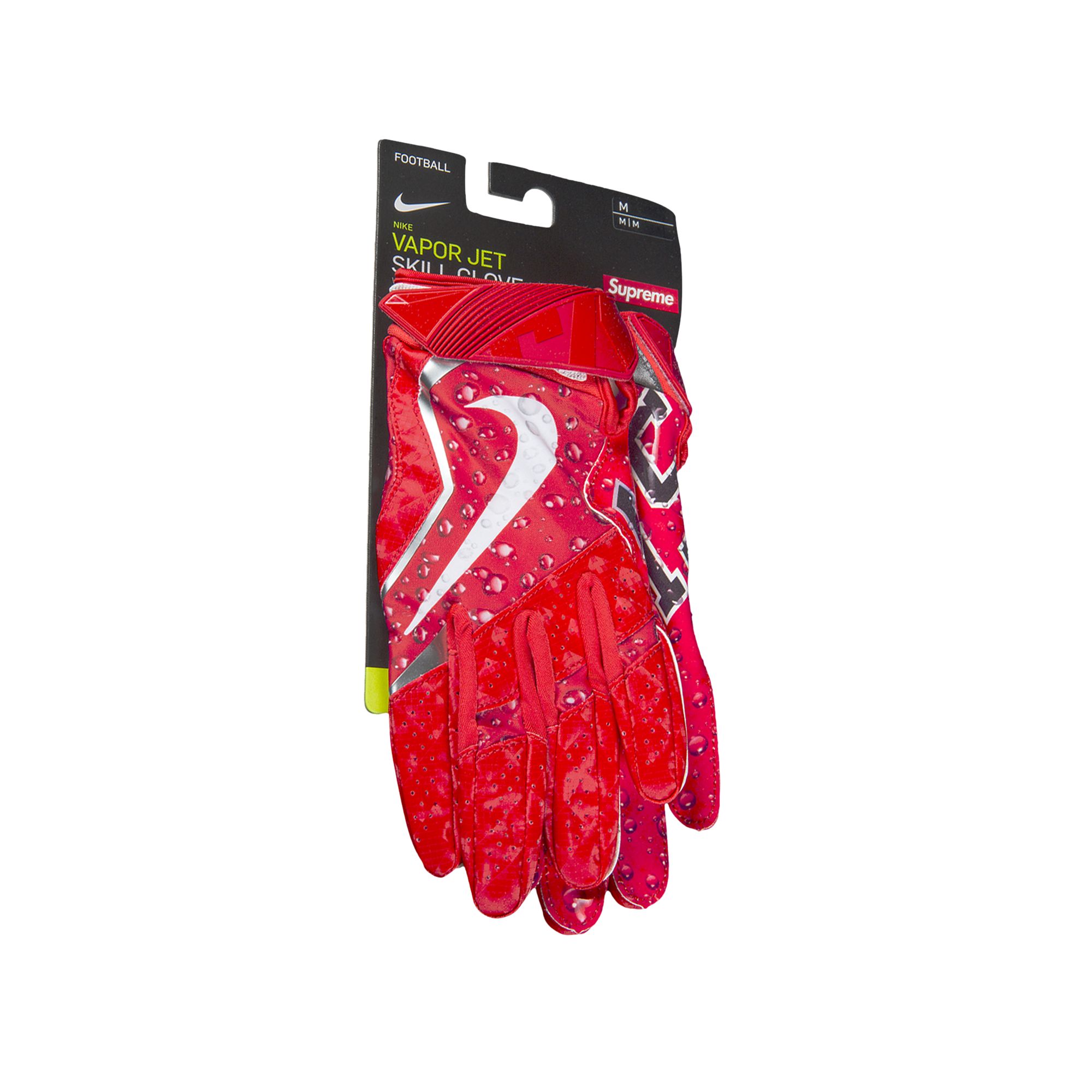 Supreme x Nike Vapor Jet 4.0 Football Gloves 'Red' | Men's Size M