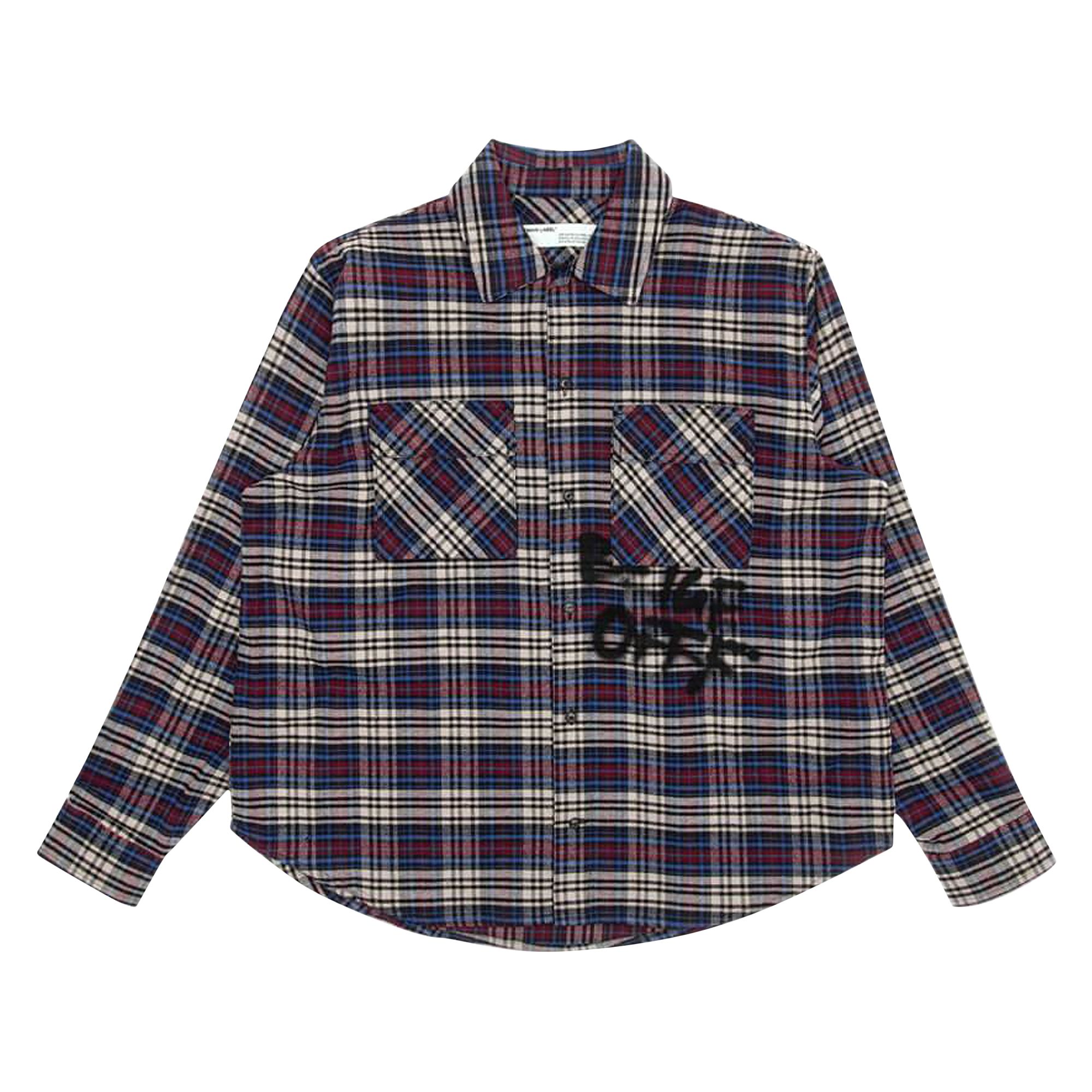 Off-White Flannel Check Shirt 'Blue / Black' | Men's Size XL