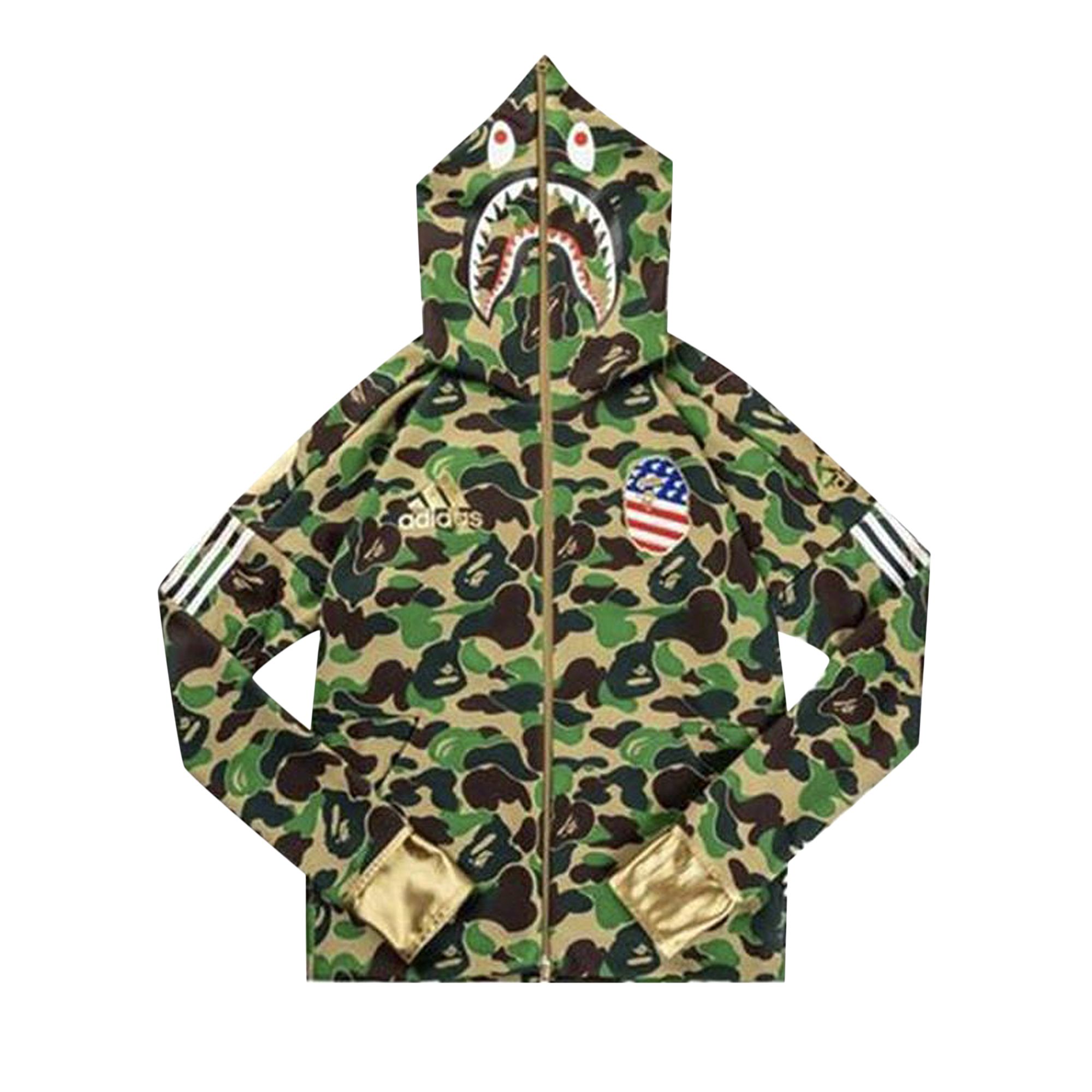 BAPE x adidas SB Shark Hoodie 'Green' | Men's Size L