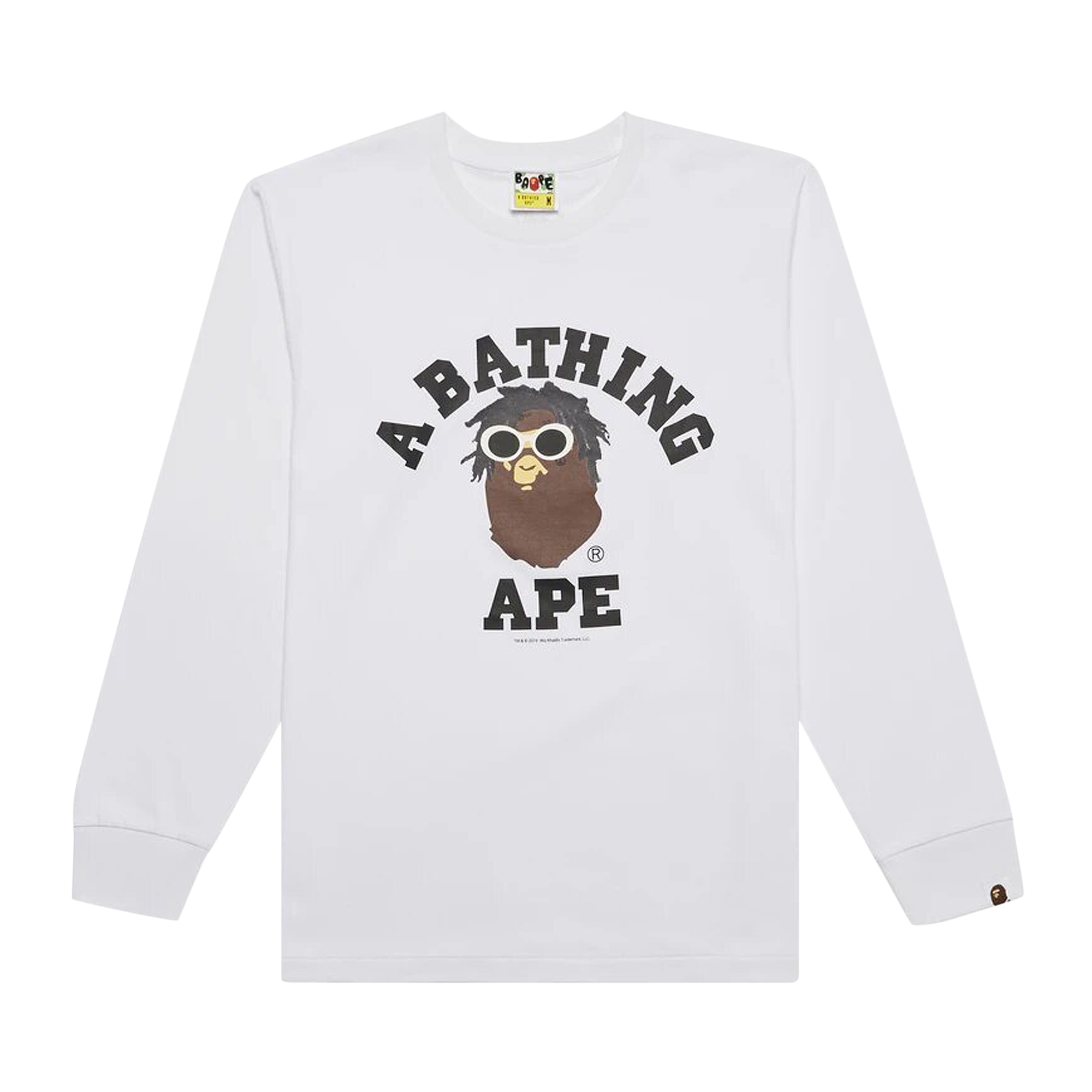 Pre-owned Bape College L/s T-shirt 'white'