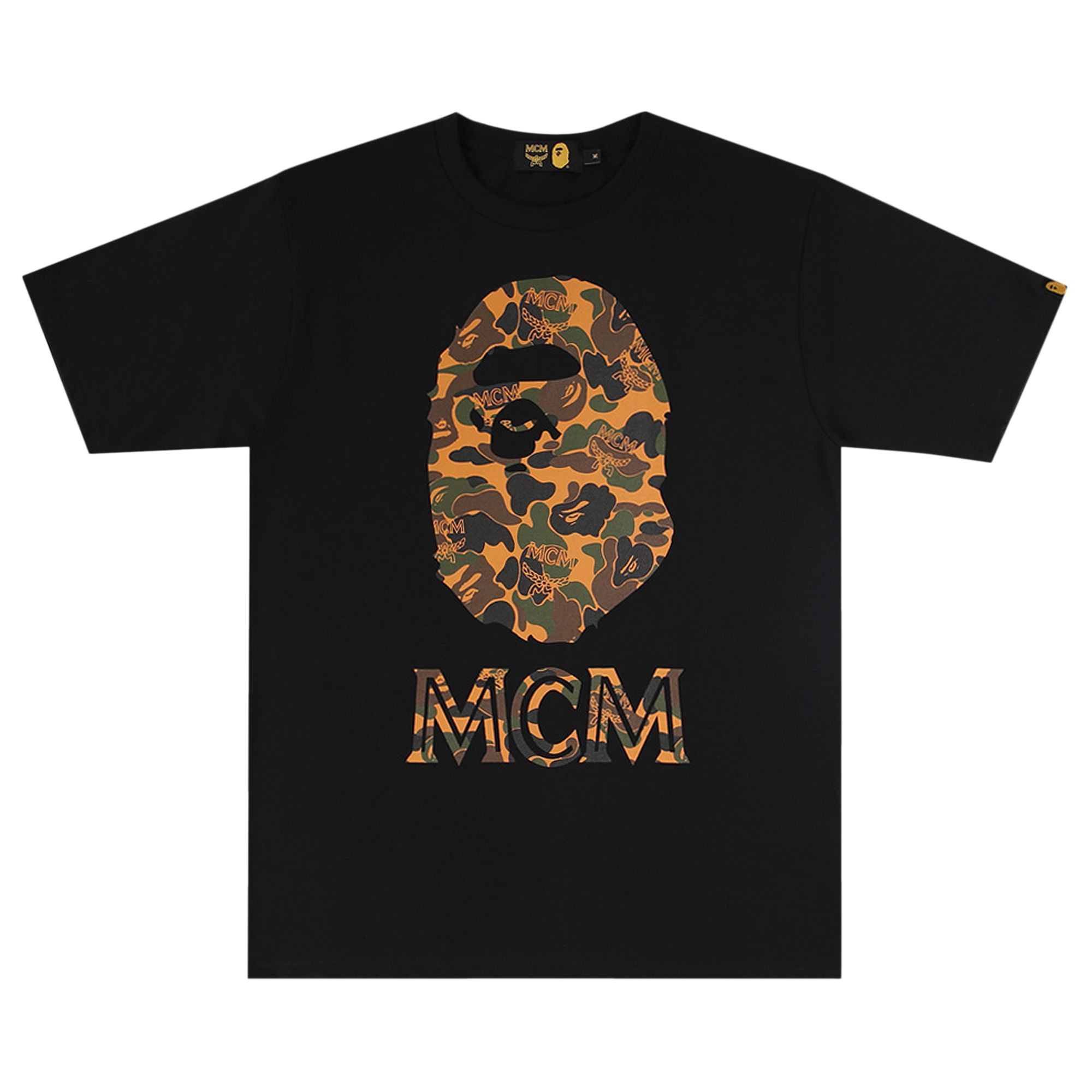 BAPE x MCM Camo Ape Head T-Shirt 'Black' | Men's Size S