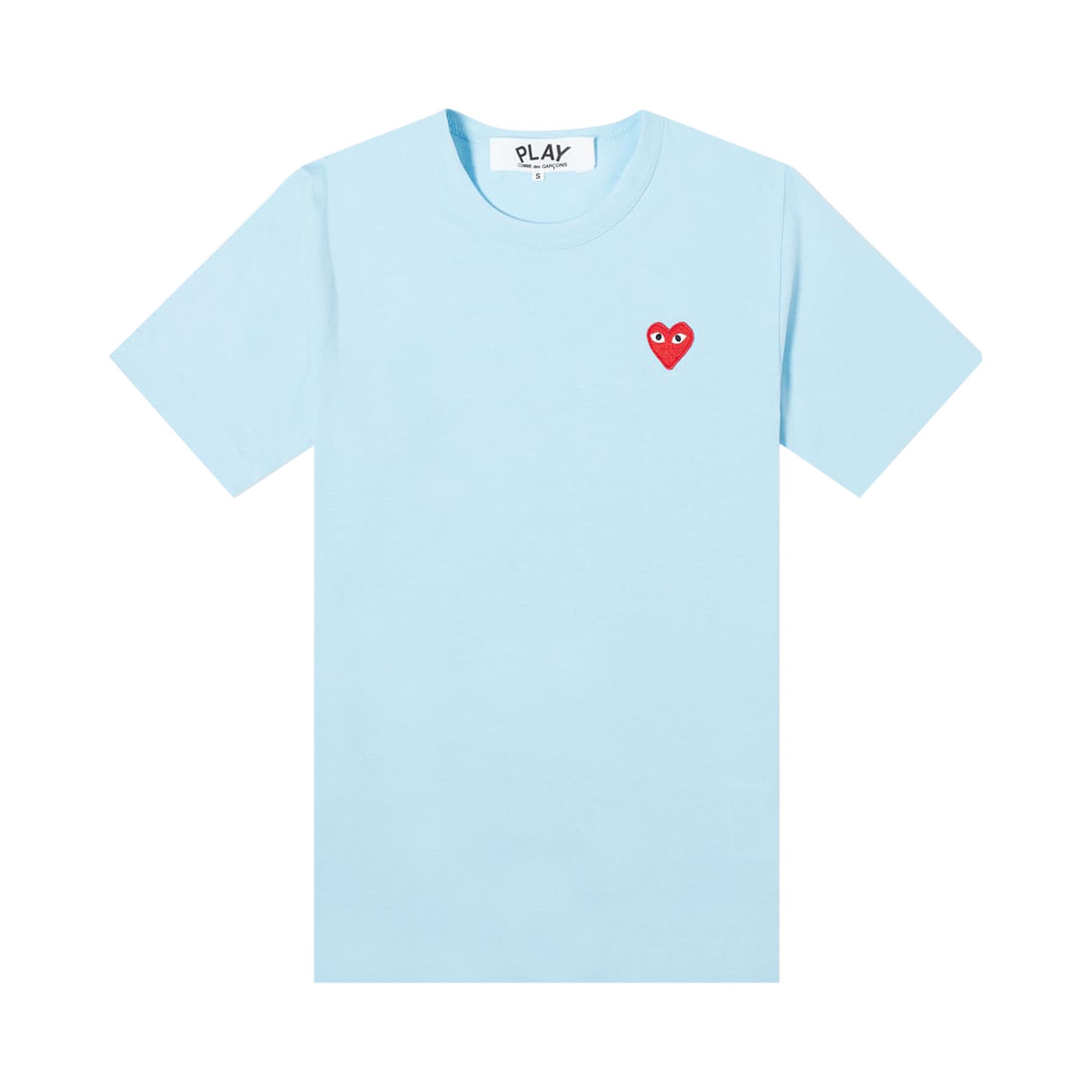 Pre-owned Comme Des Garçons Play Short-sleeve T-shirt With Small Red Heart 'blue' | Men's Size M