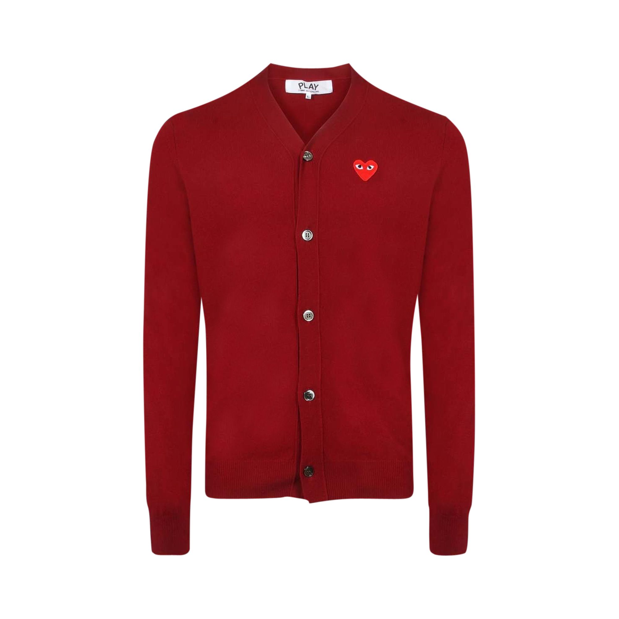 Pre-owned Comme Des Garçons Play Comme Des Garçons Cardigan With Red Heart 'burgundy'