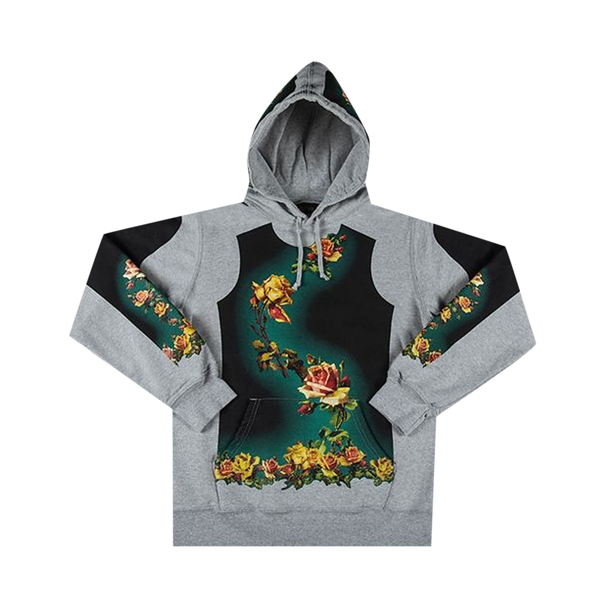 Supreme x Jean Paul Gaultier Floral Print Hooded Sweatshirt 'Grey' | Men's Size M