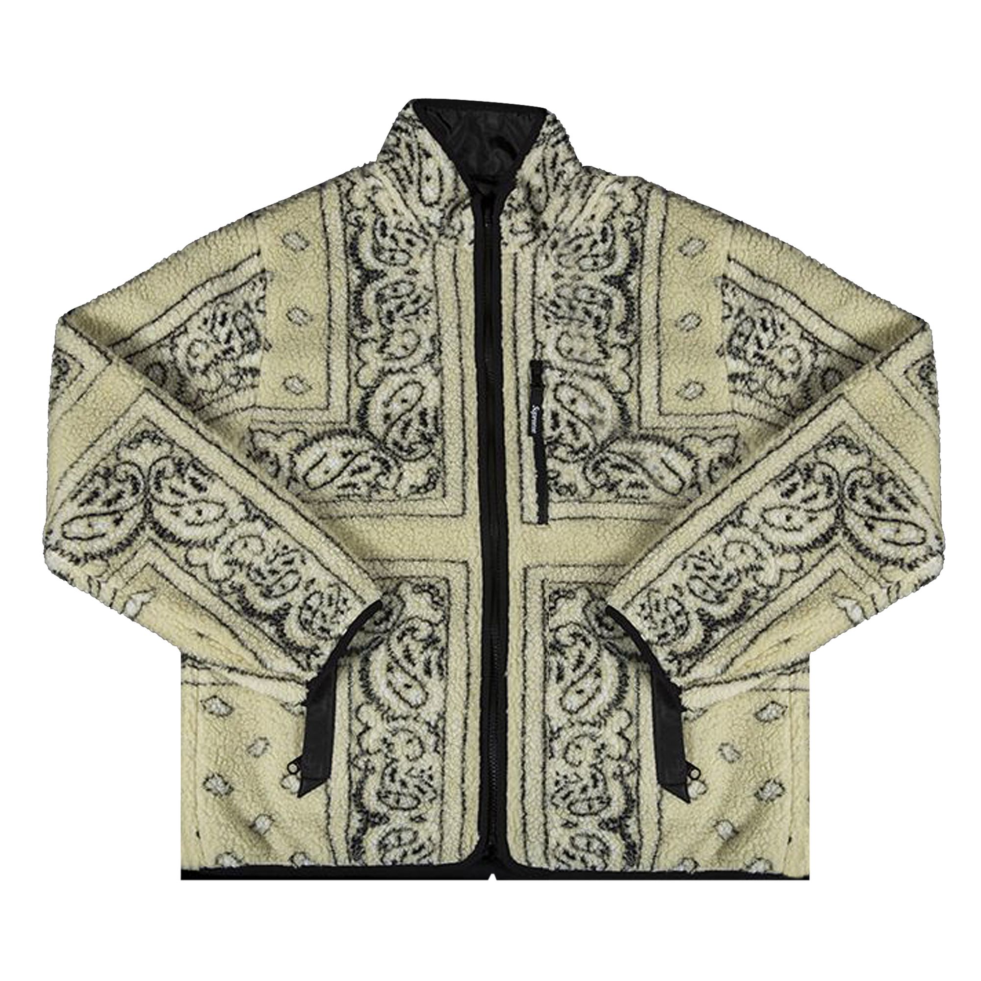 Supreme Reversible Bandana Fleece Jacket 'Tan' | Men's Size S