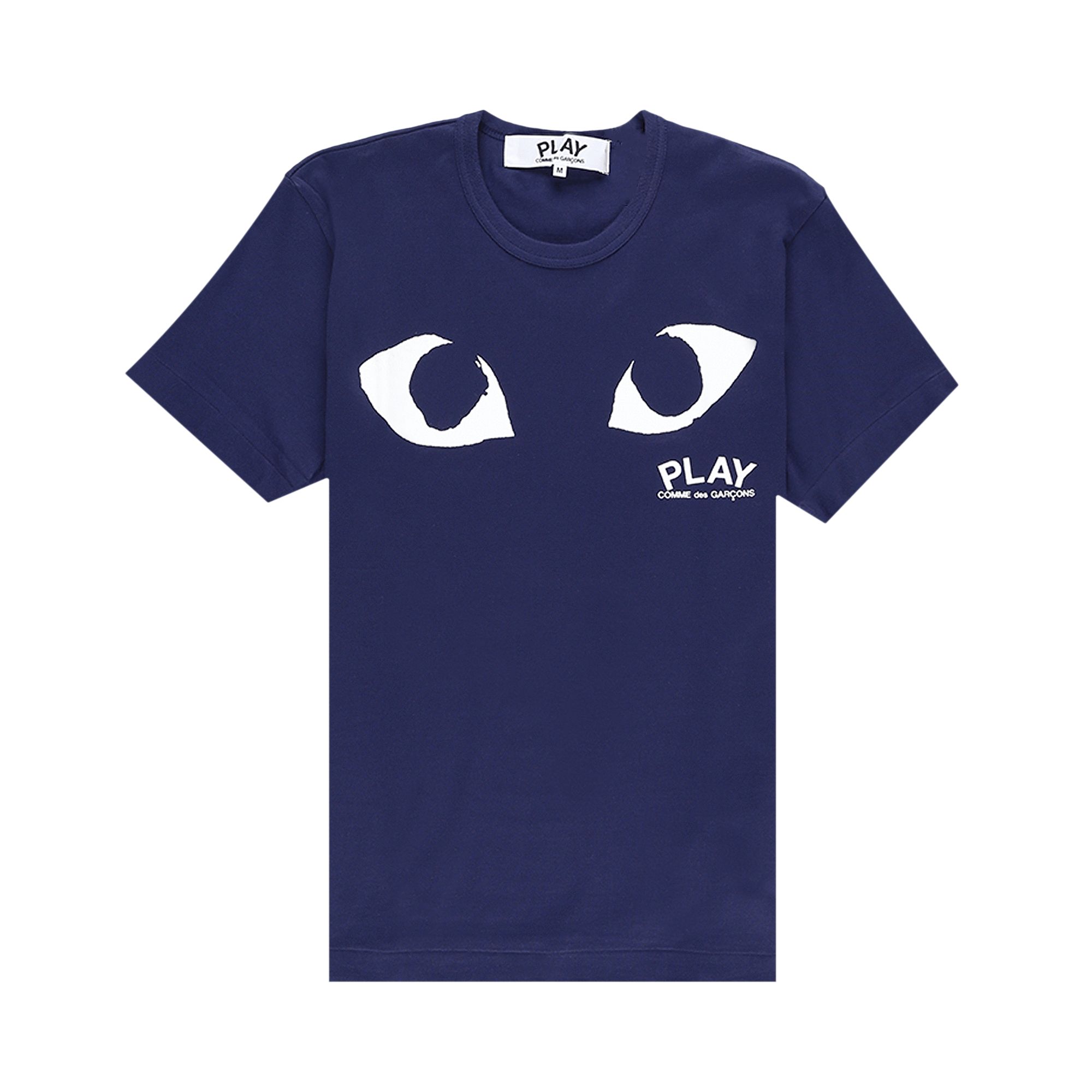 Pre-owned Comme Des Garçons Play Big Eye Print T-shirt 'navy' | Blue | Men's Size M