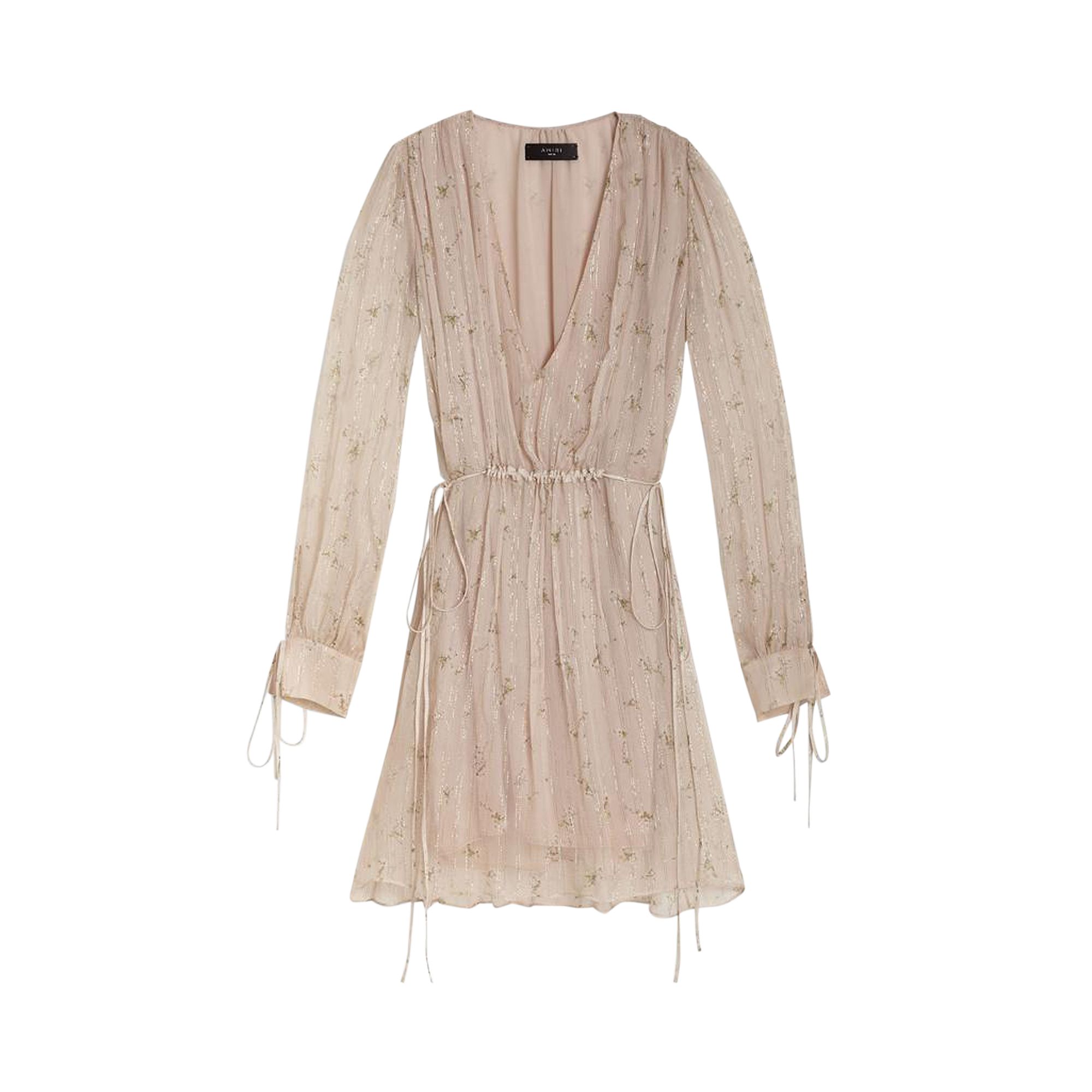 Amiri Floral Print Chiffon Short Dress 'Nude' | Tan | Women's Size 38