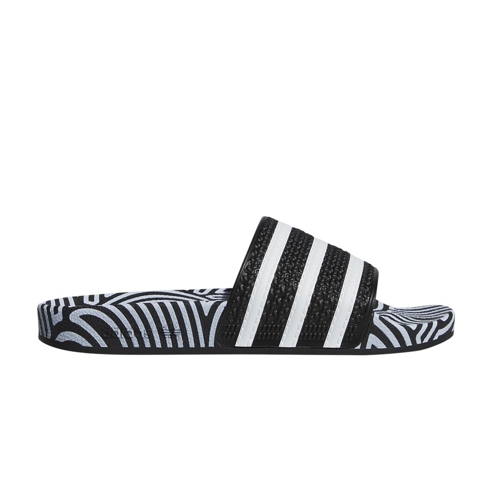 Pre-owned Adidas Originals Hirocoledge X Adilette Slides 'takahashi Hiroko - Black White'