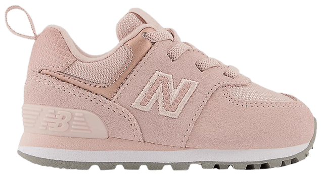 New Balance 574 Bungee Lace Toddler Pink Haze White