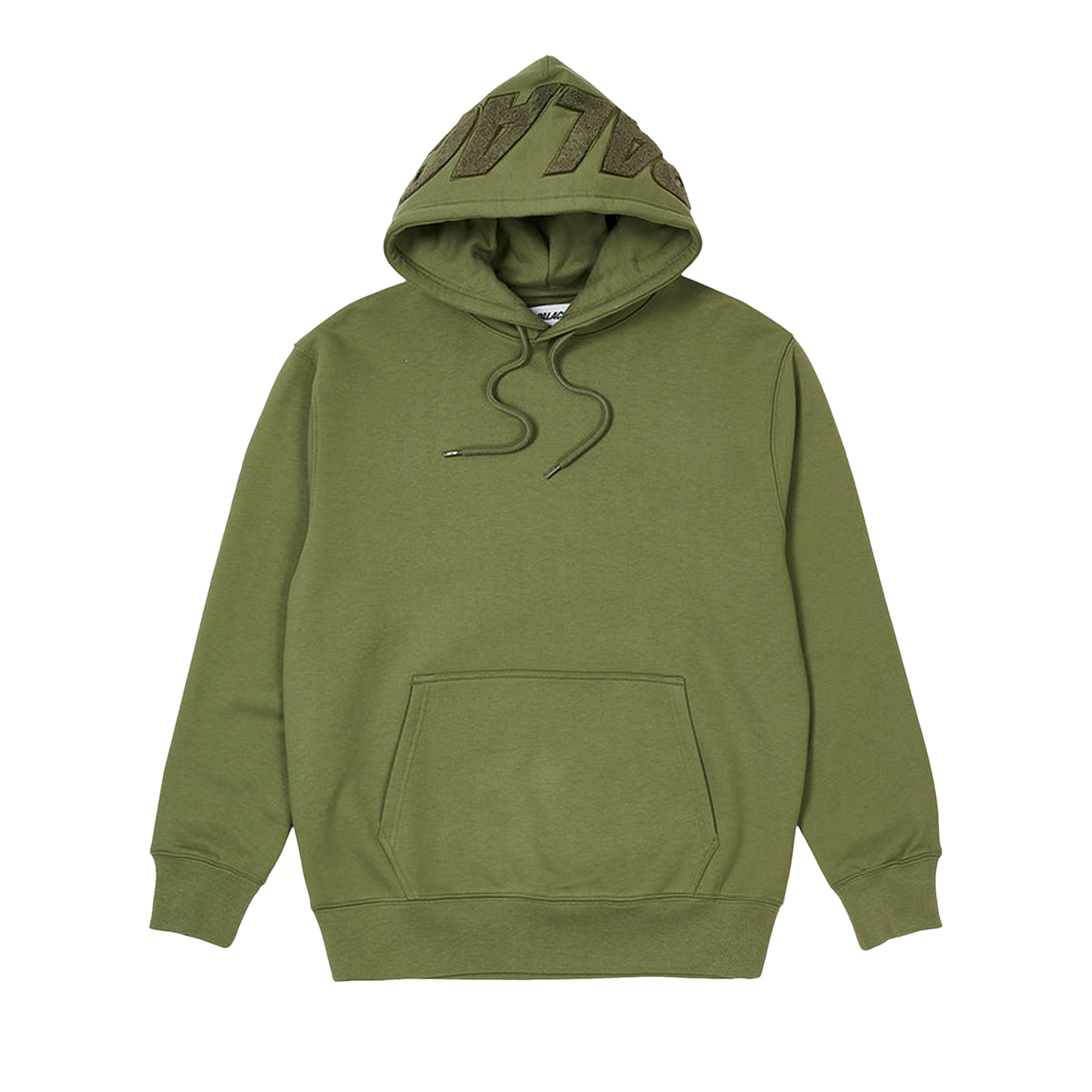 Pre-owned Palace Spell Out Chenille Hood 'olive' In Green