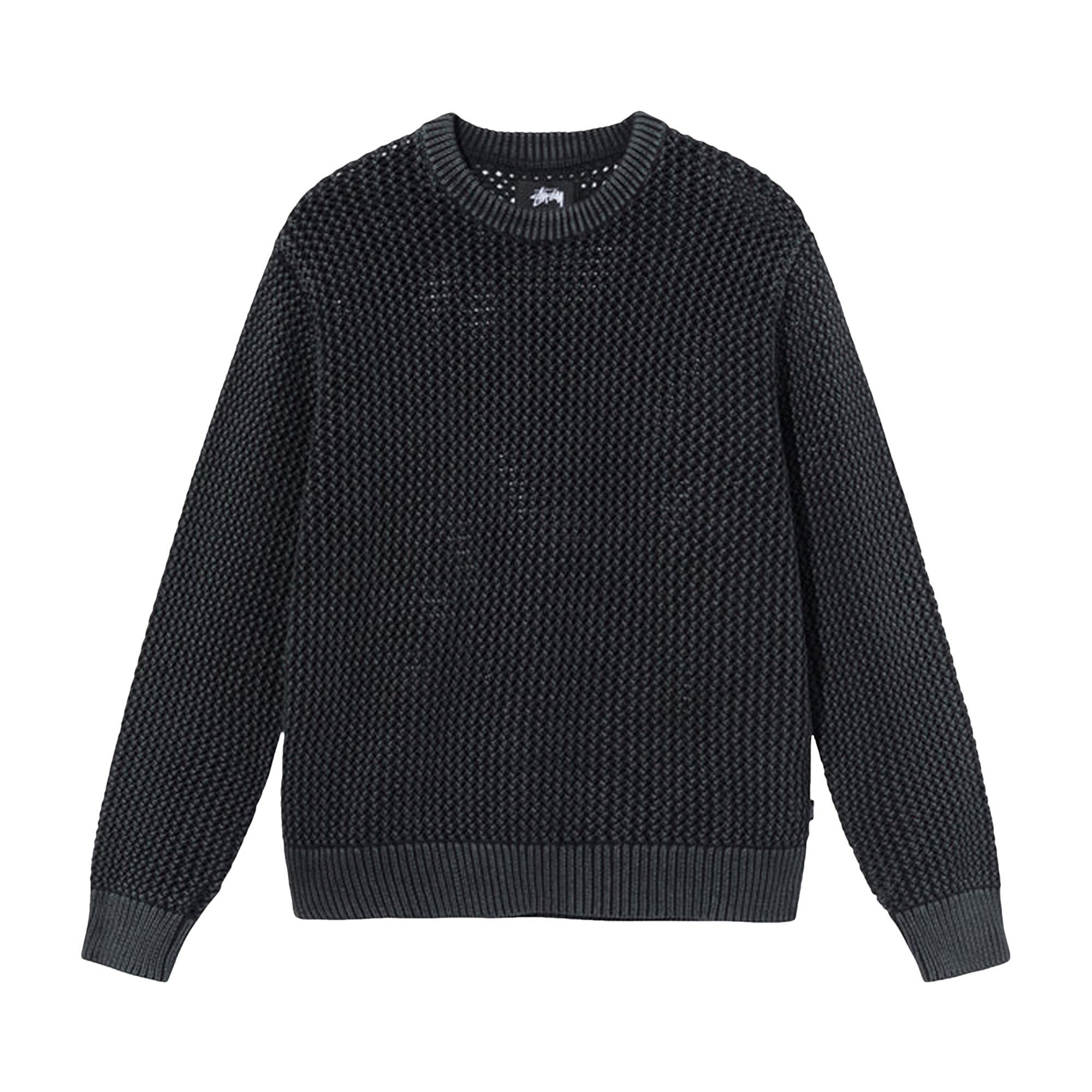 Pre-owned Stussy Pigment Dyed Loose Gauge Sweater 'black'