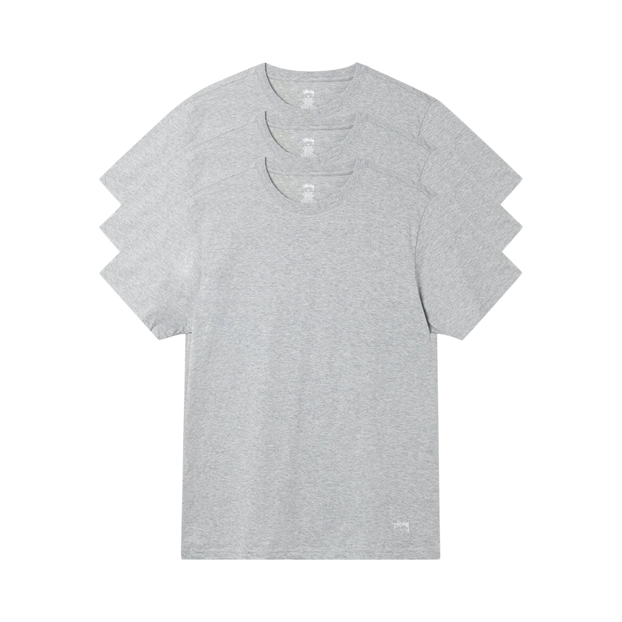 Pre-owned Stussy Undershirt (3 Pack) 'grey Heather'