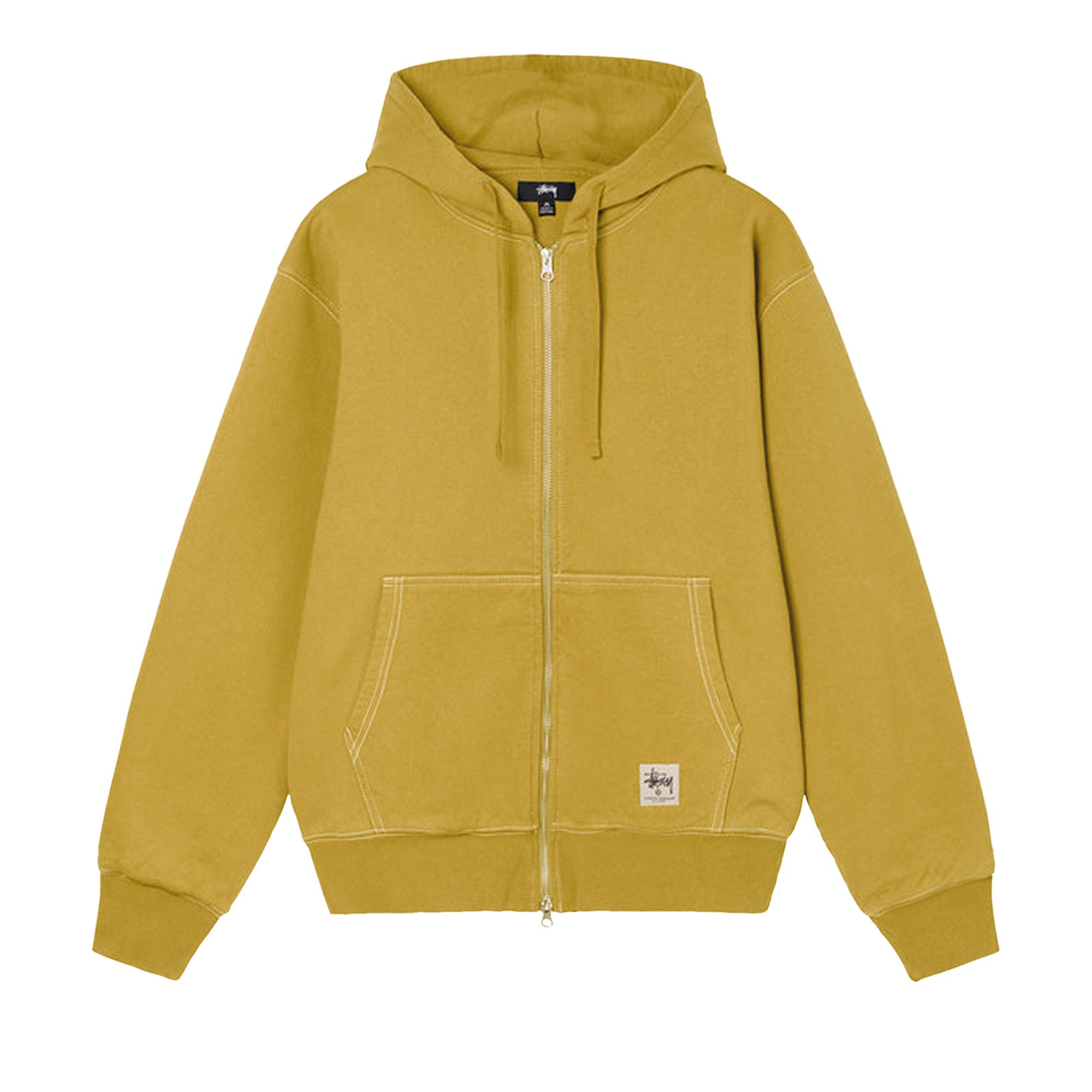 Stussy Double Face Label Zip Hoodie 'Gold' | Men's Size L