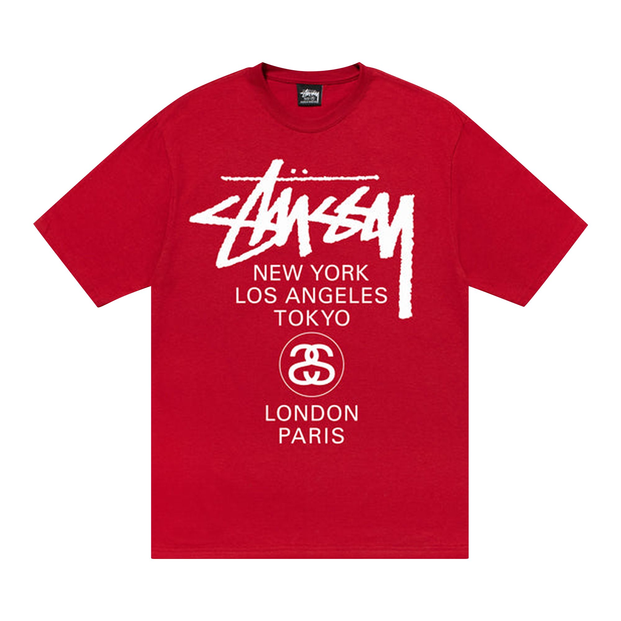 Pre-owned Stussy World Tour Tee 'dark Red' | Men's Size S