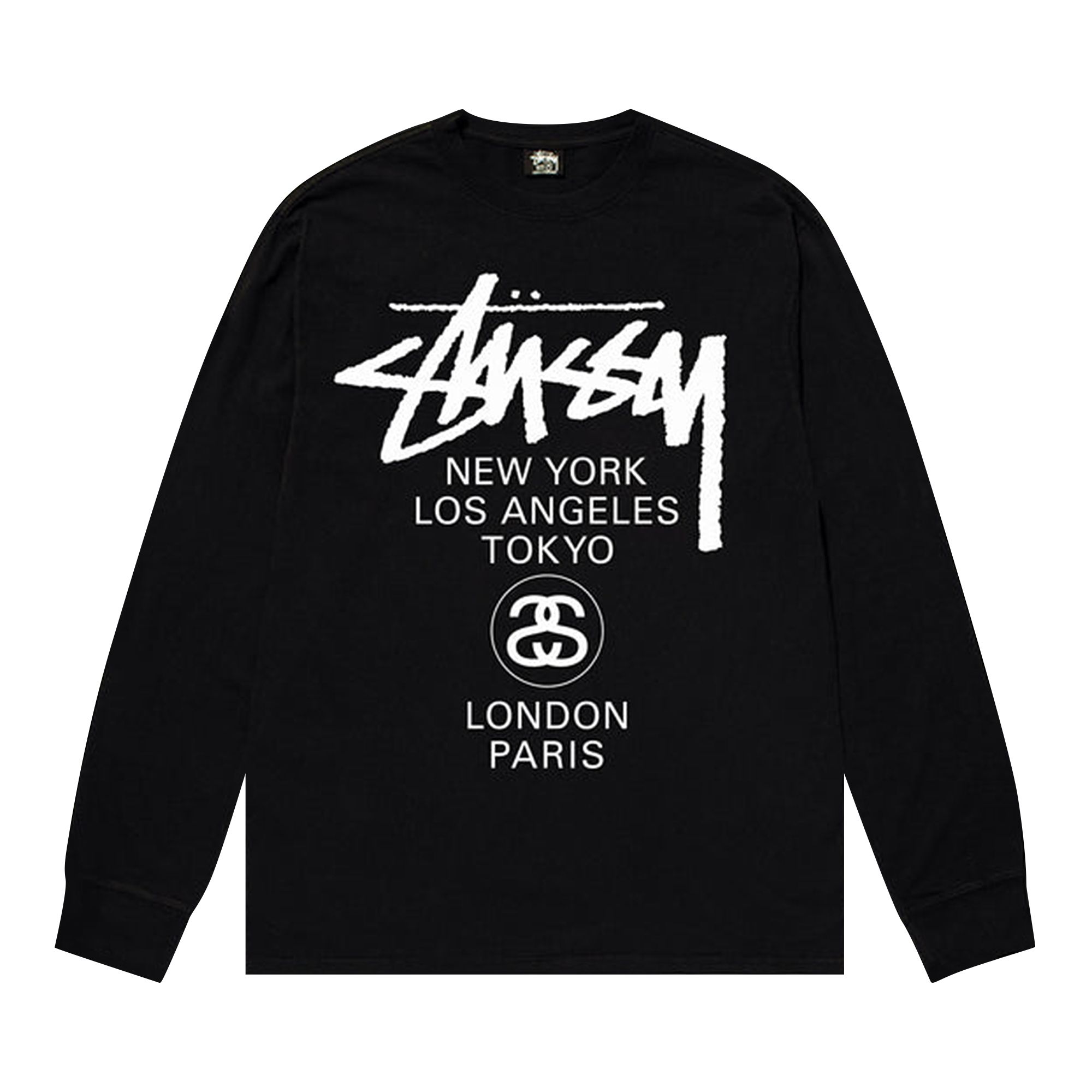 Stussy World Tour Long-Sleeve Tee 'Black' | Men's Size XL