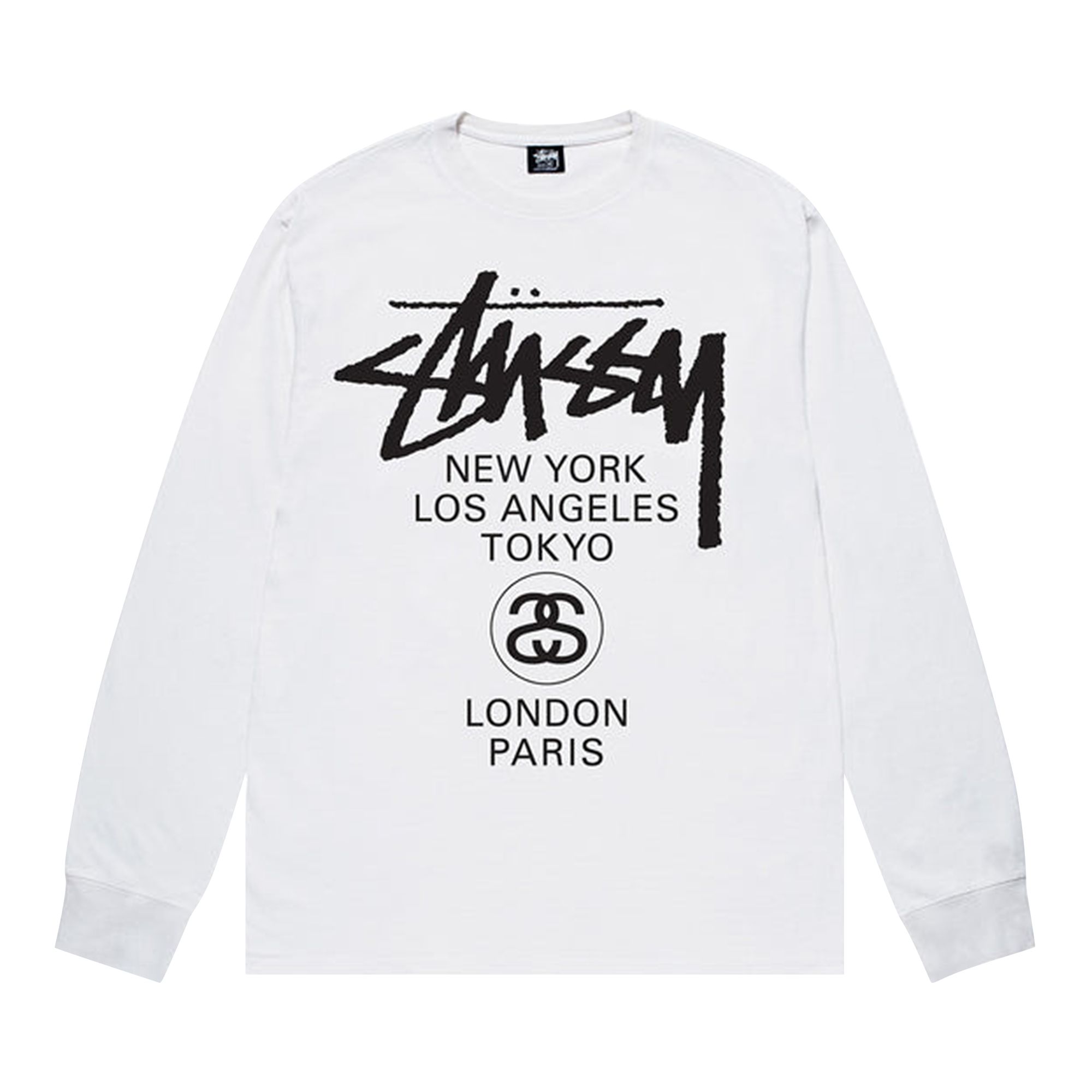 Stussy World Tour Long-Sleeve Tee 'White' | Men's Size L