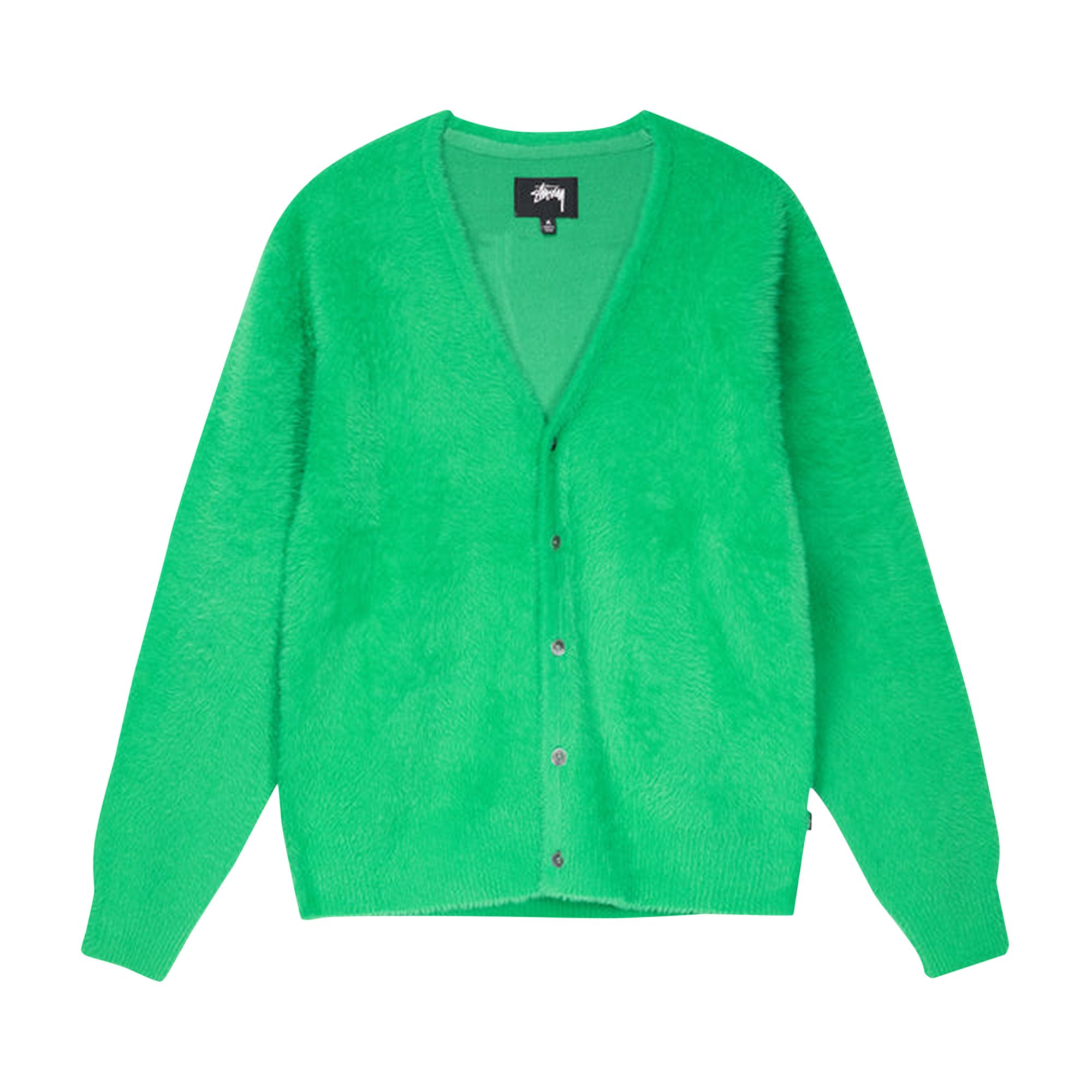 Pre-owned Stussy Shaggy Cardigan 'kelly' | Green | Men's Size L