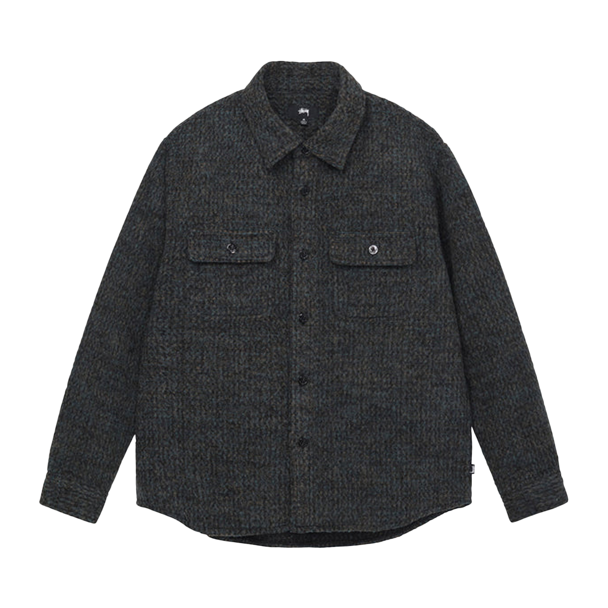 Pre-owned Stussy Speckled Wool Cpo Shirt 'black'