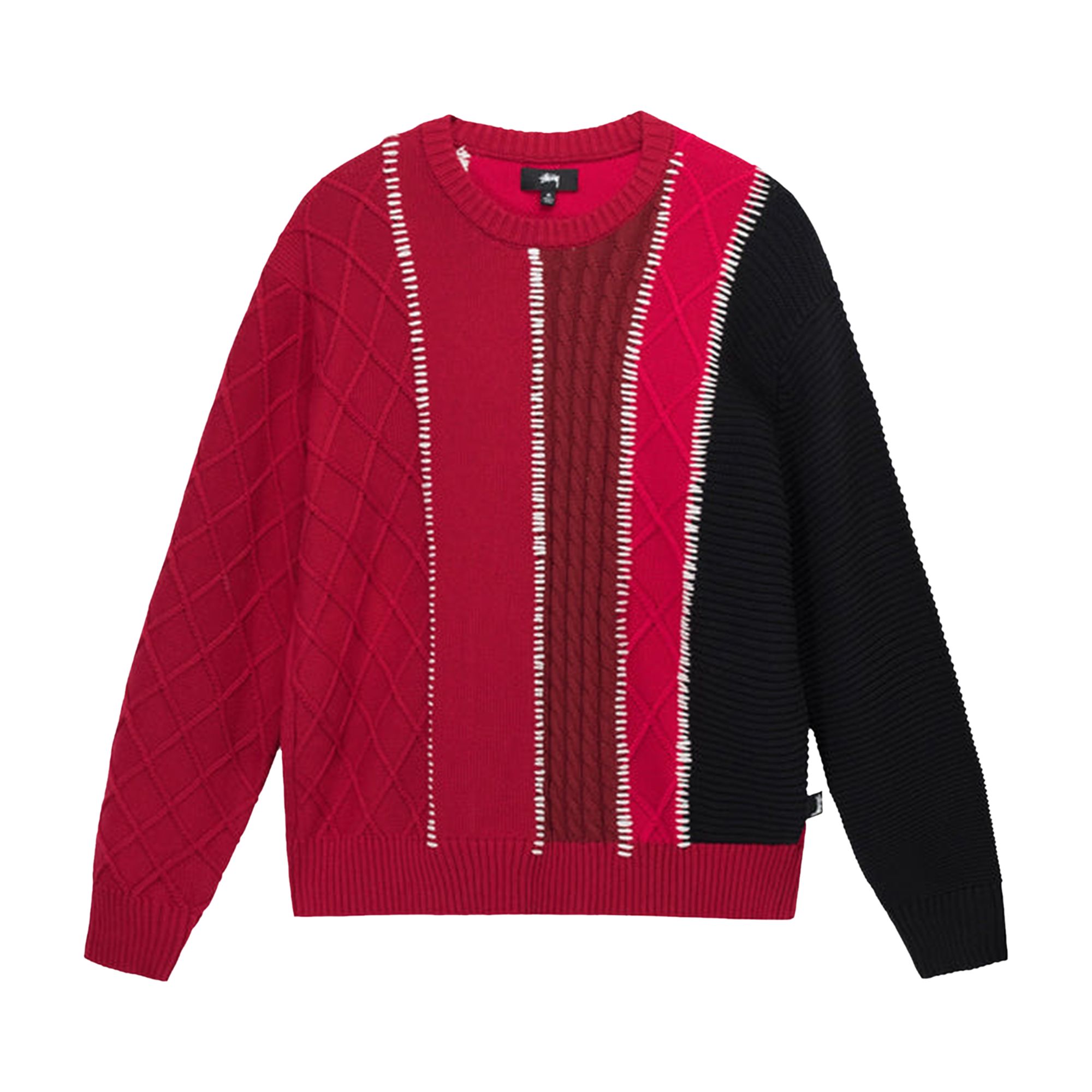Stussy Patchwork Sweater 'Rose' | Red | Men's Size L