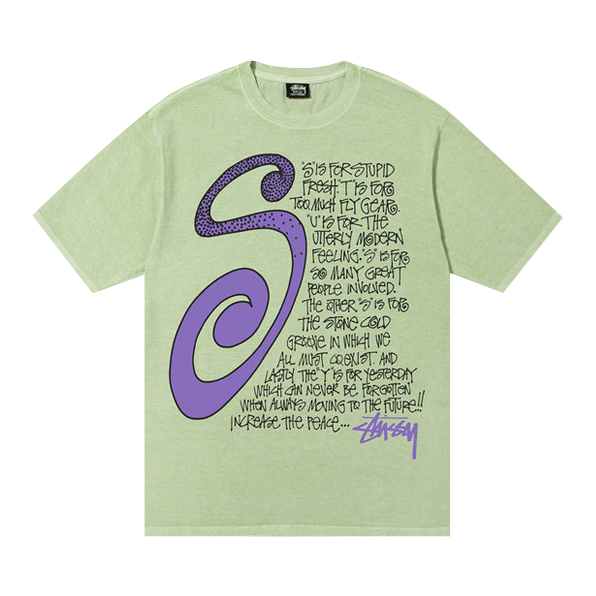 Pre-owned Stussy S Talk Pigment Dyed Tee 'sage' In Green